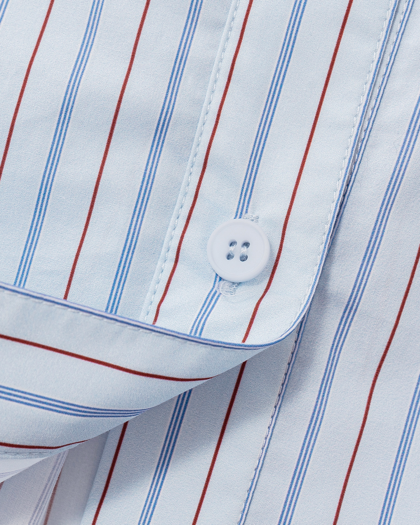 Scarf-Collar Stripe Shirt