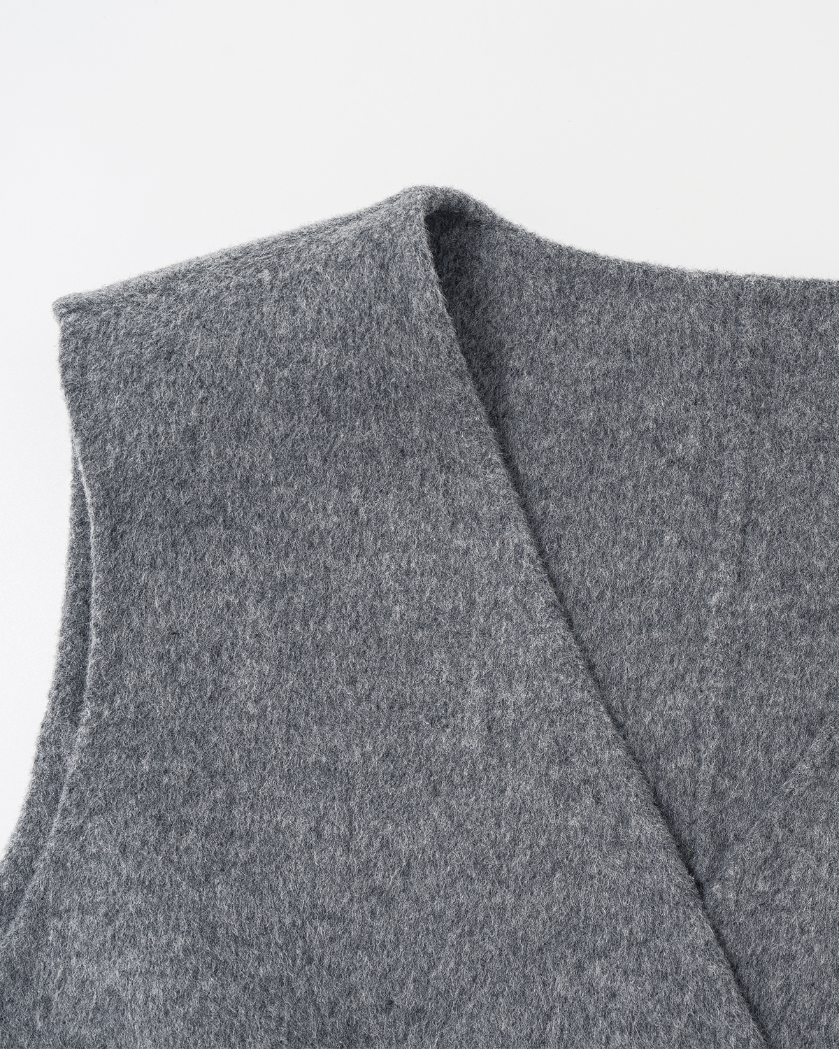 Double-Face Wool V Neck Vest