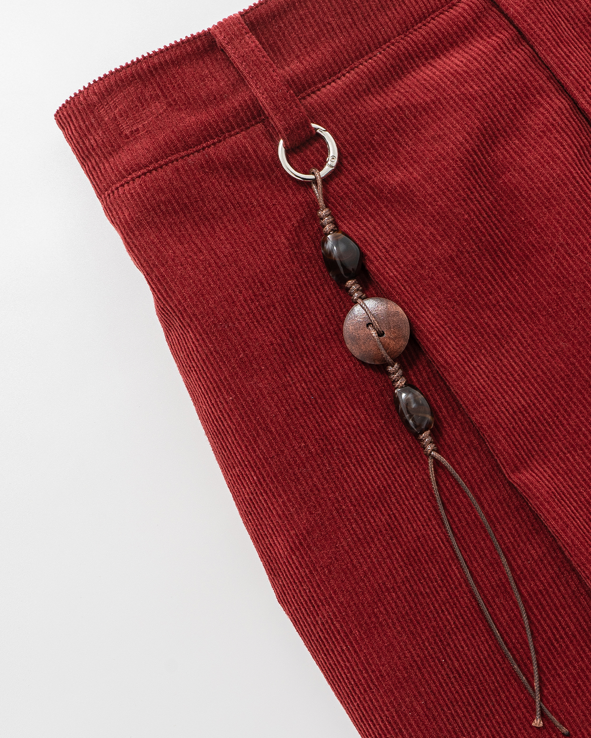 Tassel-Detail Corduroy Trousers – Cropped Straight
