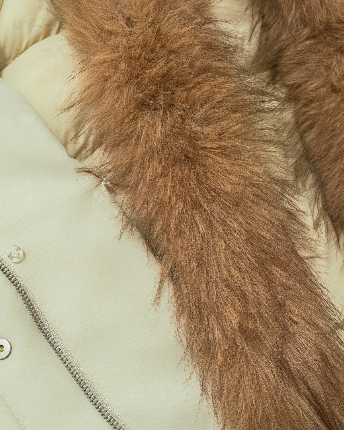 Detachable Fur-Trim Down Jacket – High Neck