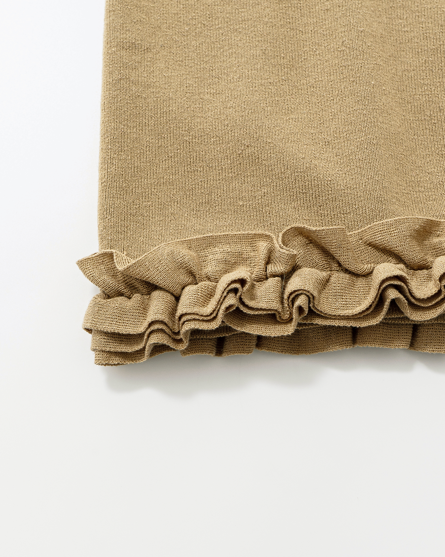 Ruffle-Collar Knit Cardigan & Skirt Set – Linen-Blend