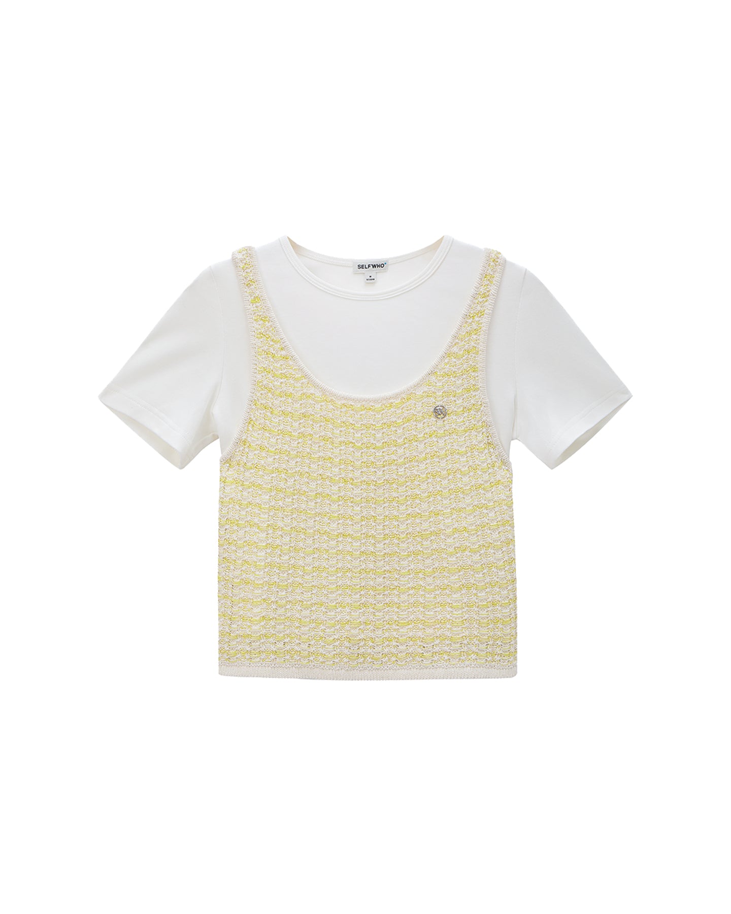 Yellow Vest Short-Sleeved T-Shirt Two-Piece Set