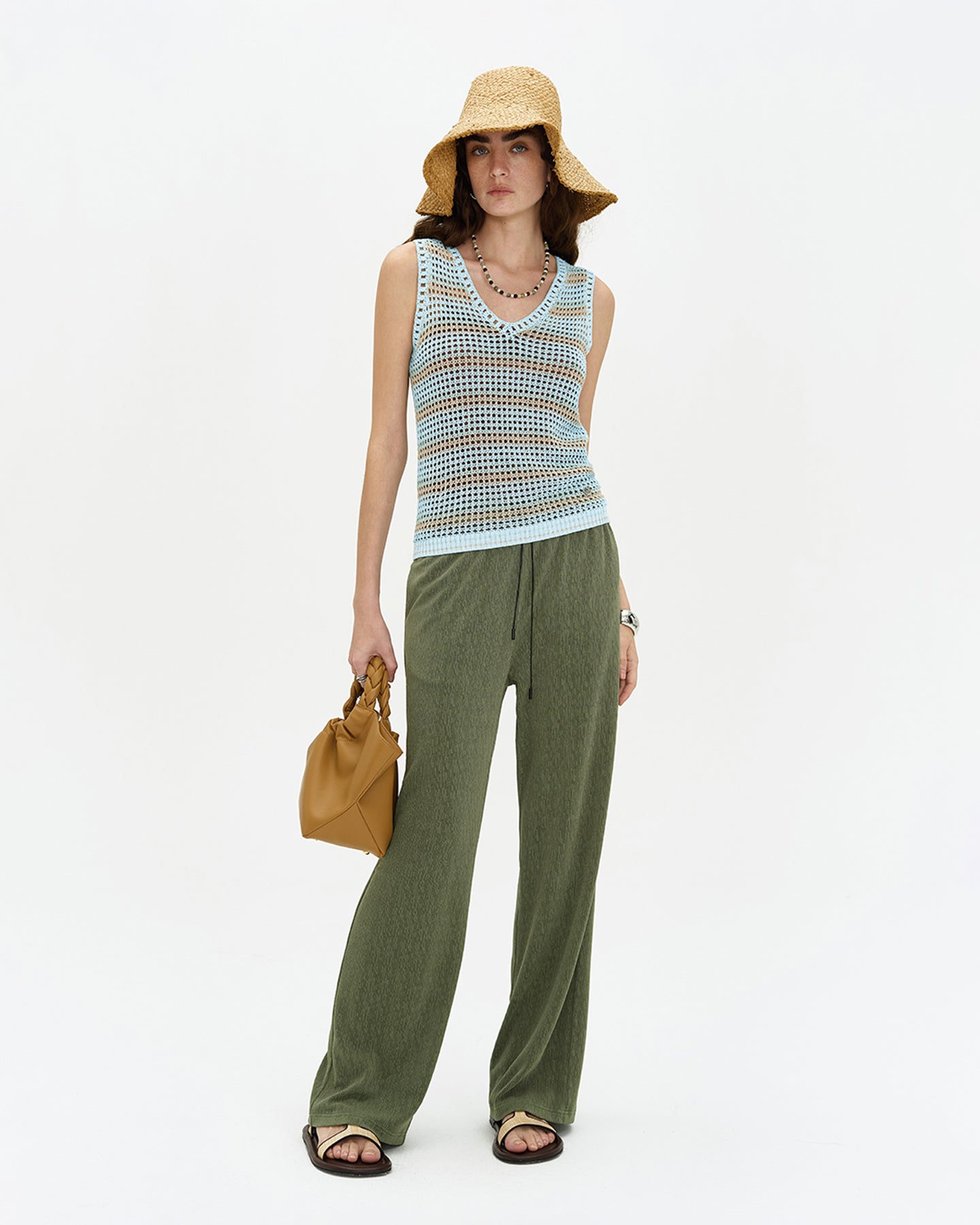 Weaver Striped All-Match Breathable V-Neck Top