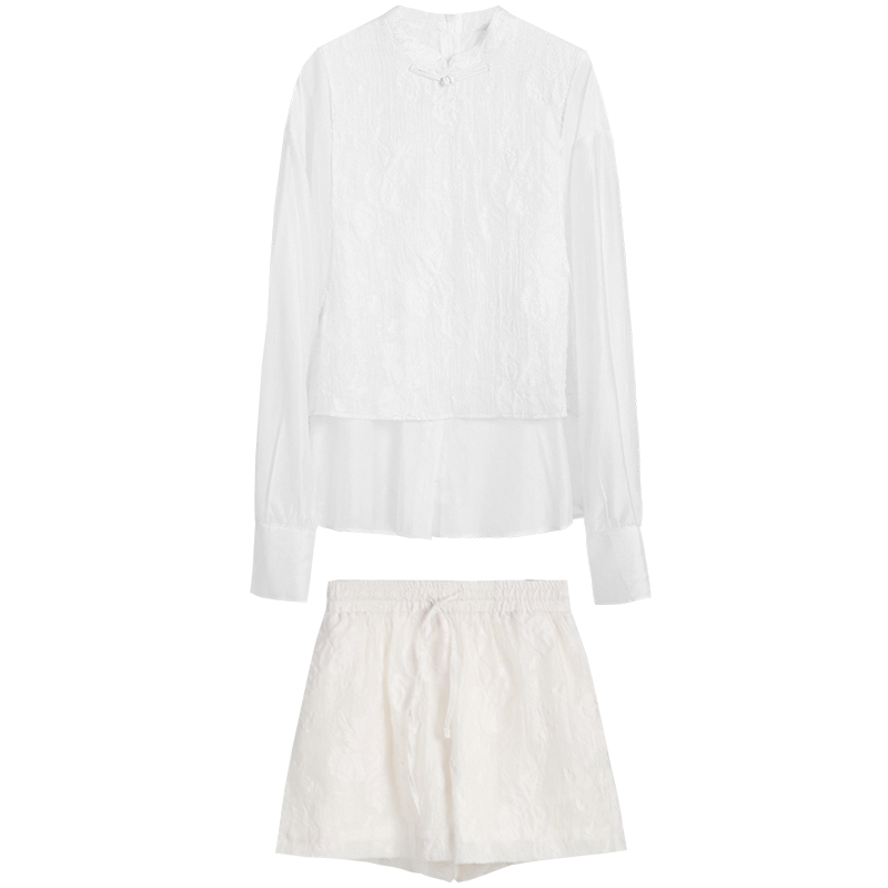 SEFLWHO Handmade Light Luxury Two-Piece Top + Shorts