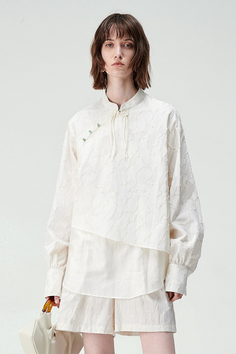 SELFWHO Retro Loose New Chinese Shirt Casual Outerwear