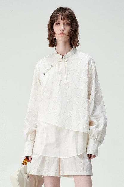 SELFWHO Retro Loose New Chinese Shirt Casual Outerwear