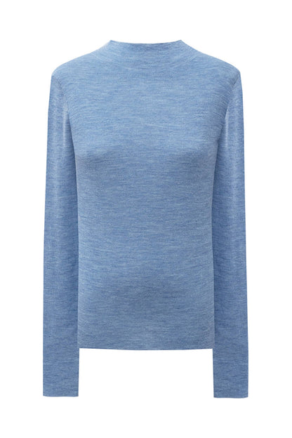 SELFWHO Merino Wool Half Turtleneck Sweater