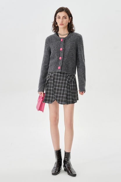 Grey Alpaca Knit Cardigan