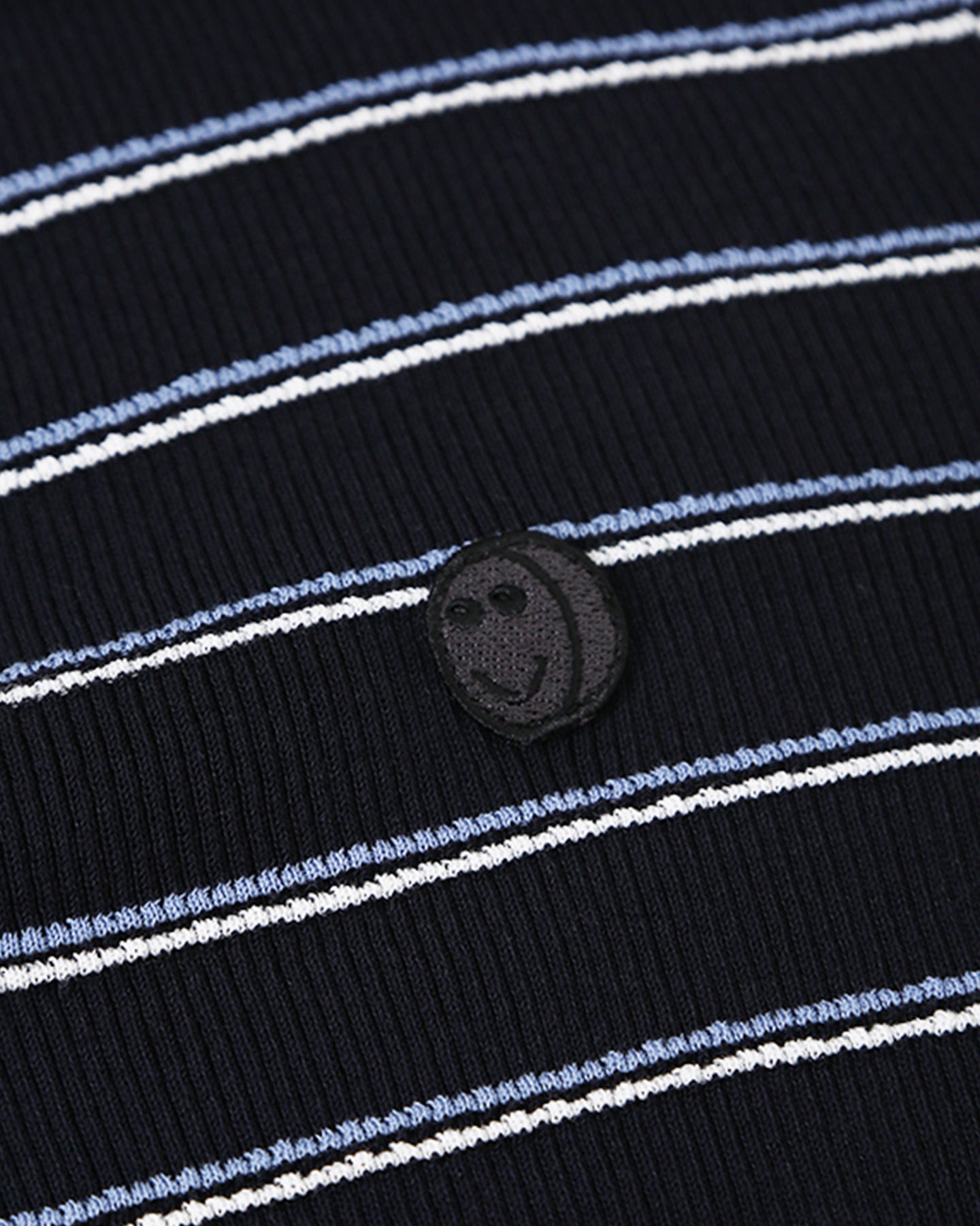 Black Striped Polo Shirt Slim Fit V-Neck Bottoming Shirt