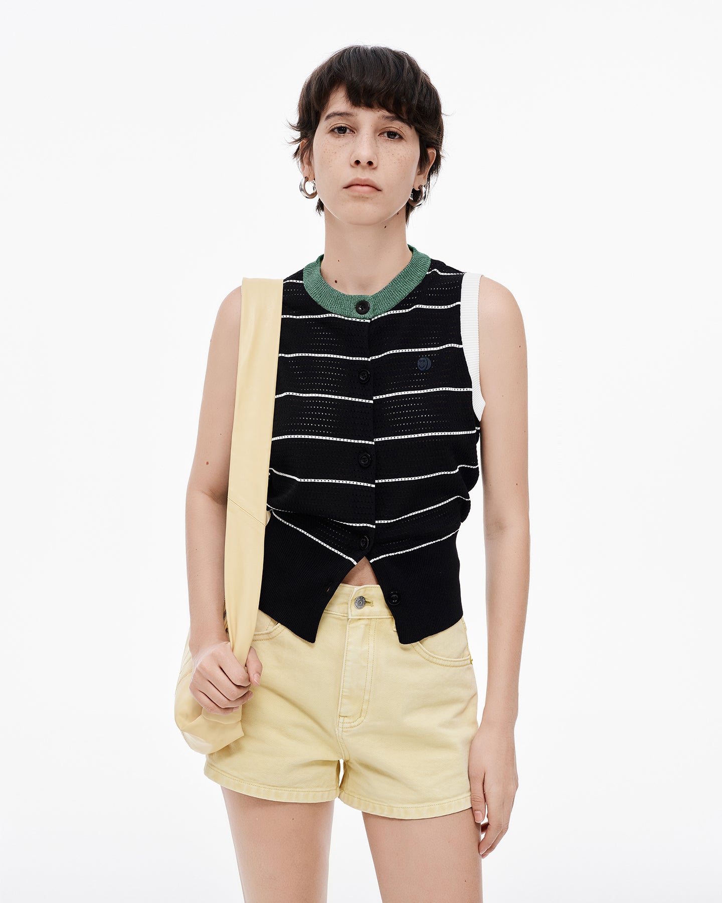 Knitted Striped Waistcoat Vest