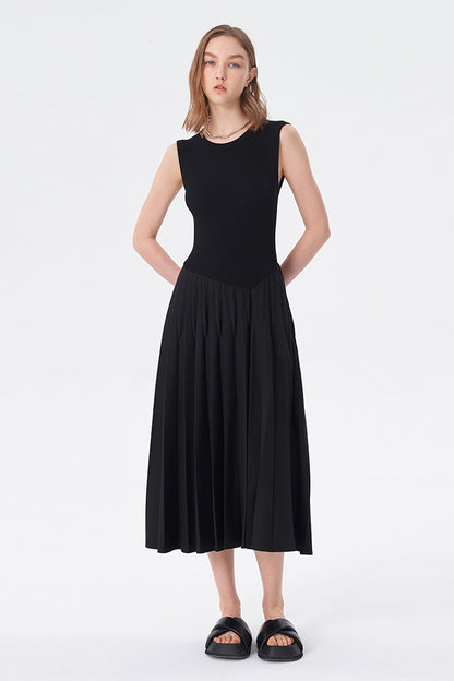 SELFWHO Piano Black Knitted Tank Dress