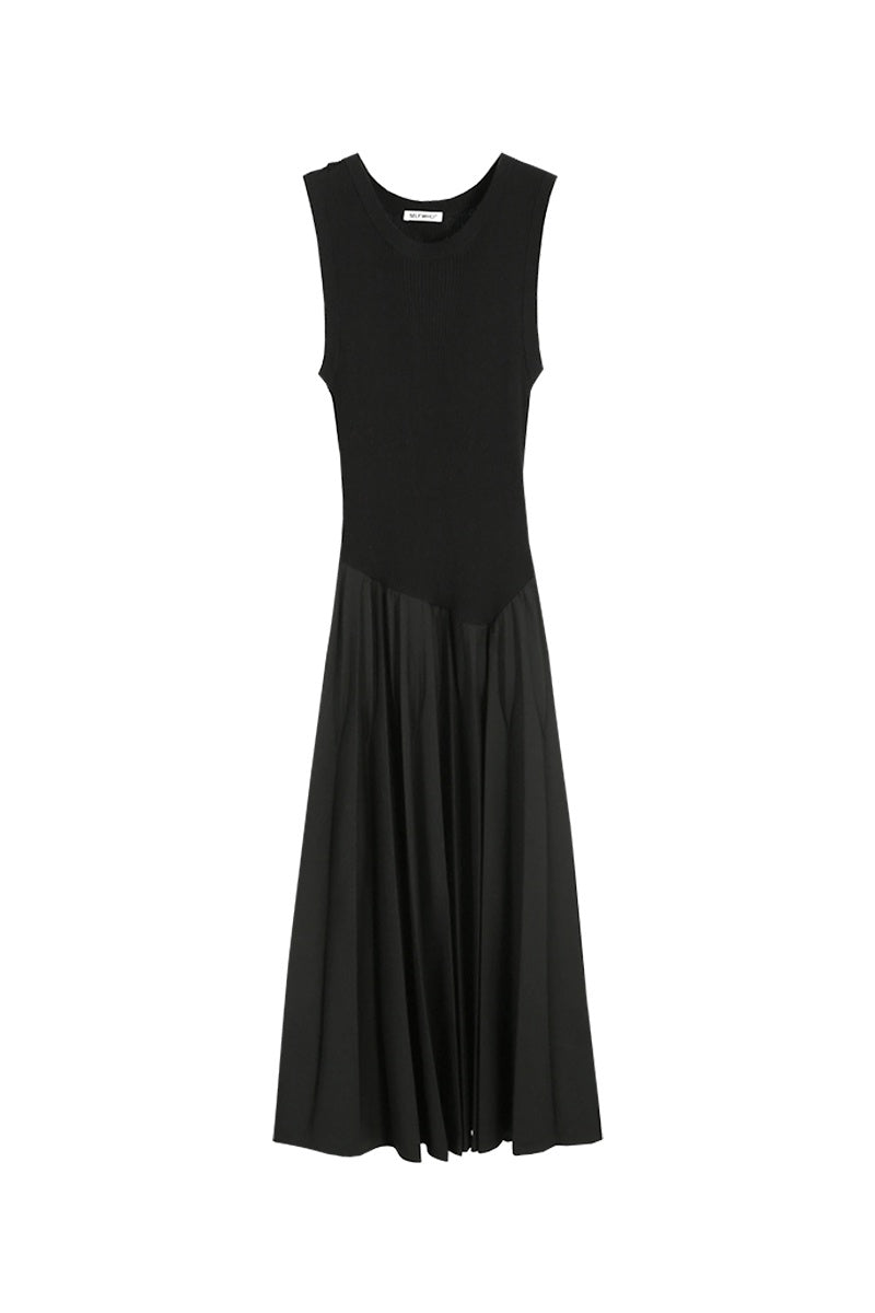 SELFWHO Piano Black Knitted Tank Dress