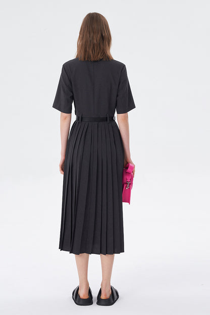 SELFWHO Spring High Waist Slim Commuter Dress