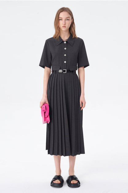 SELFWHO Spring High Waist Slim Commuter Dress