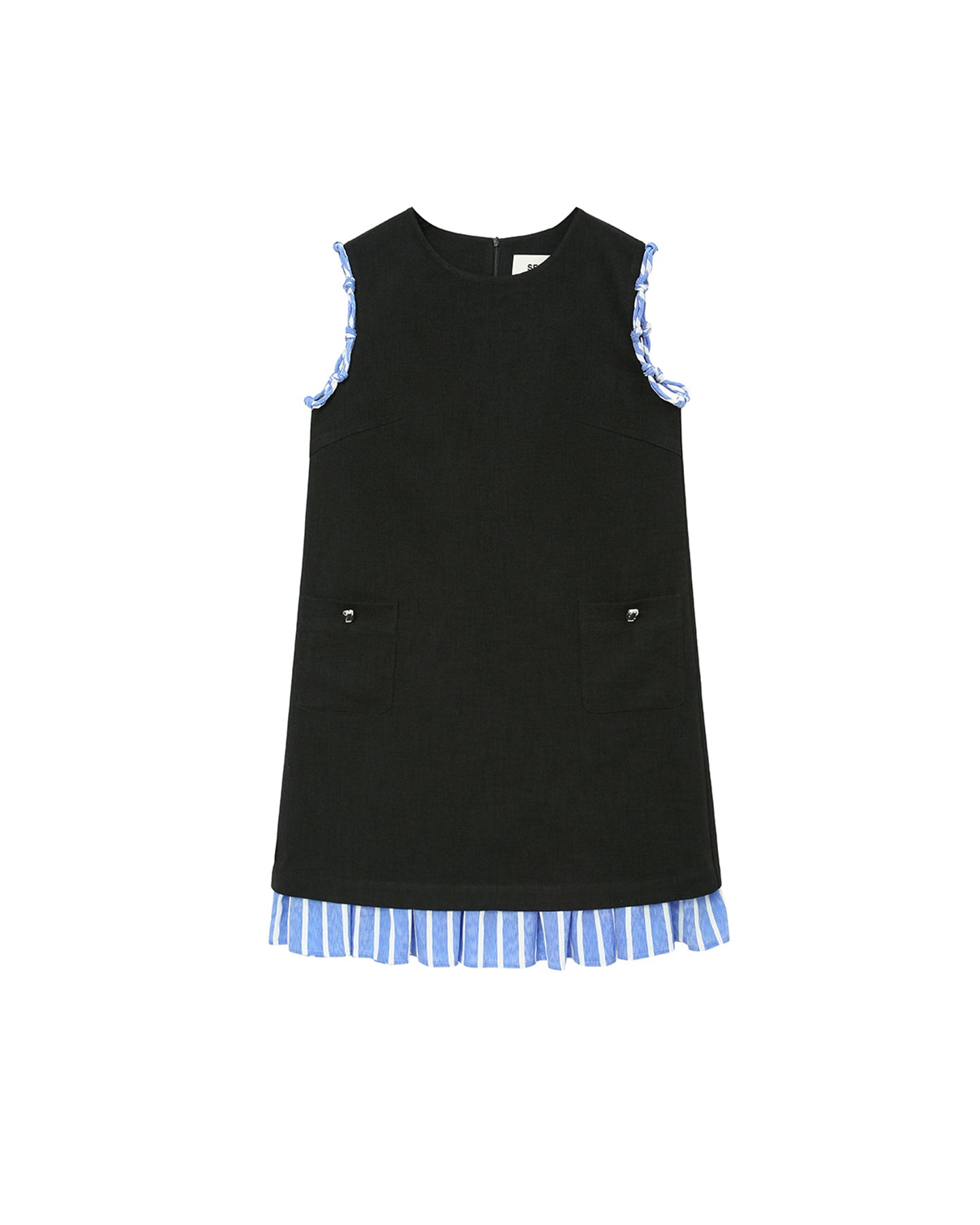 Contrast Color Stitching Fake Two-Piece Dress