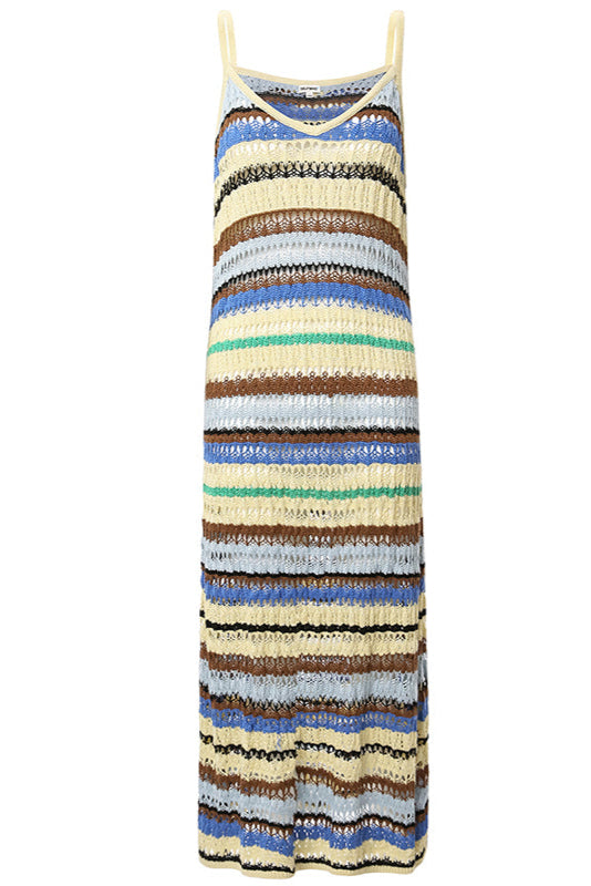 SELFWHO Knitted Striped Dress