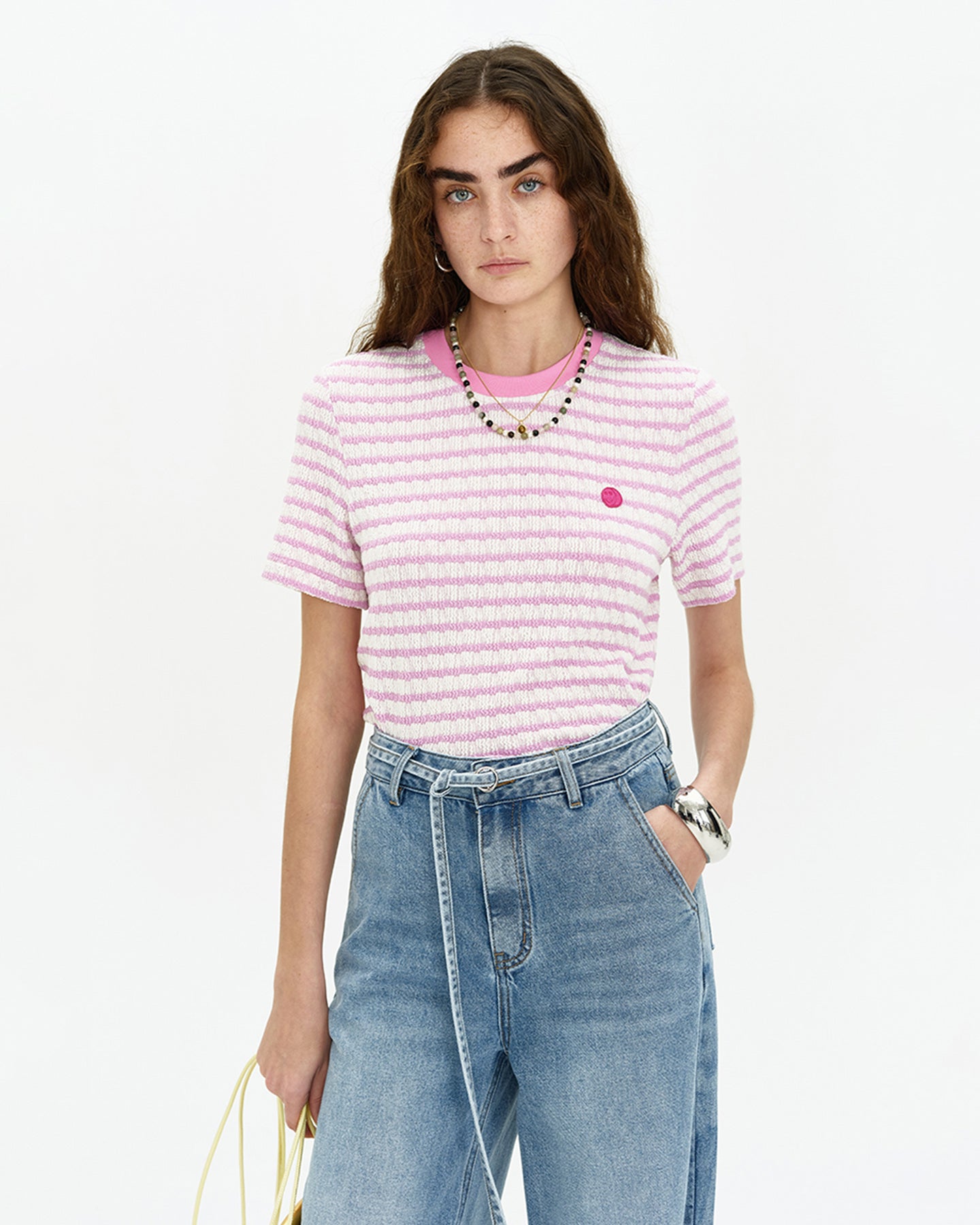 Short Sleeve Blue Striped Top