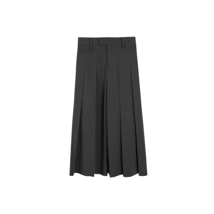 SELFWHO Grey Pleated Skirt Women