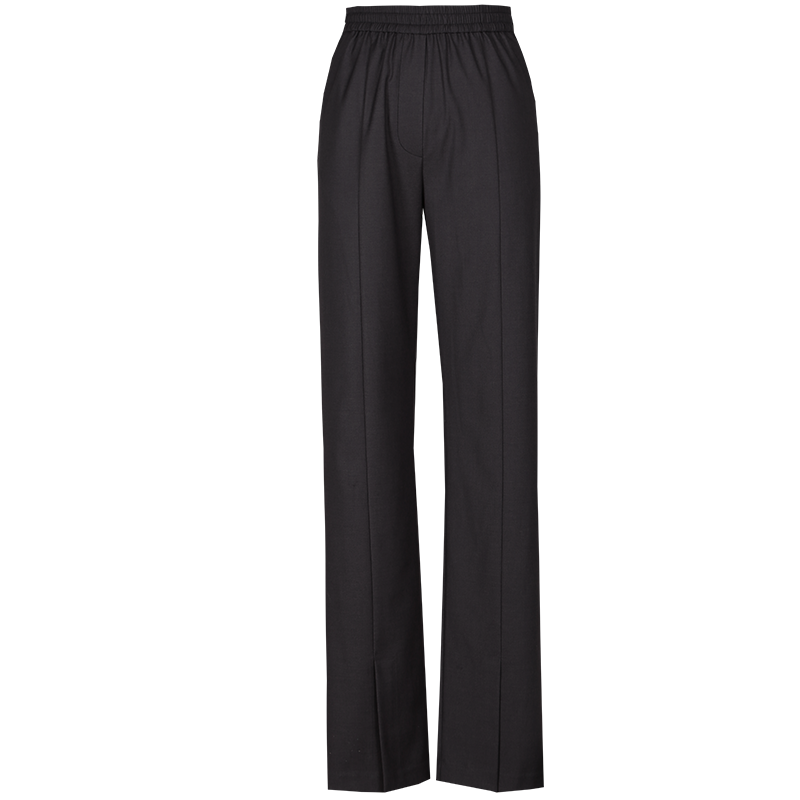 Draped wide-leg slit track pants