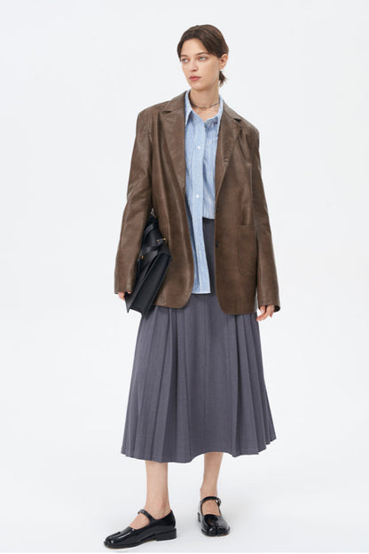 Brown American Retro Leather Jacket