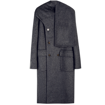 Double-faced wool mid-length coat
