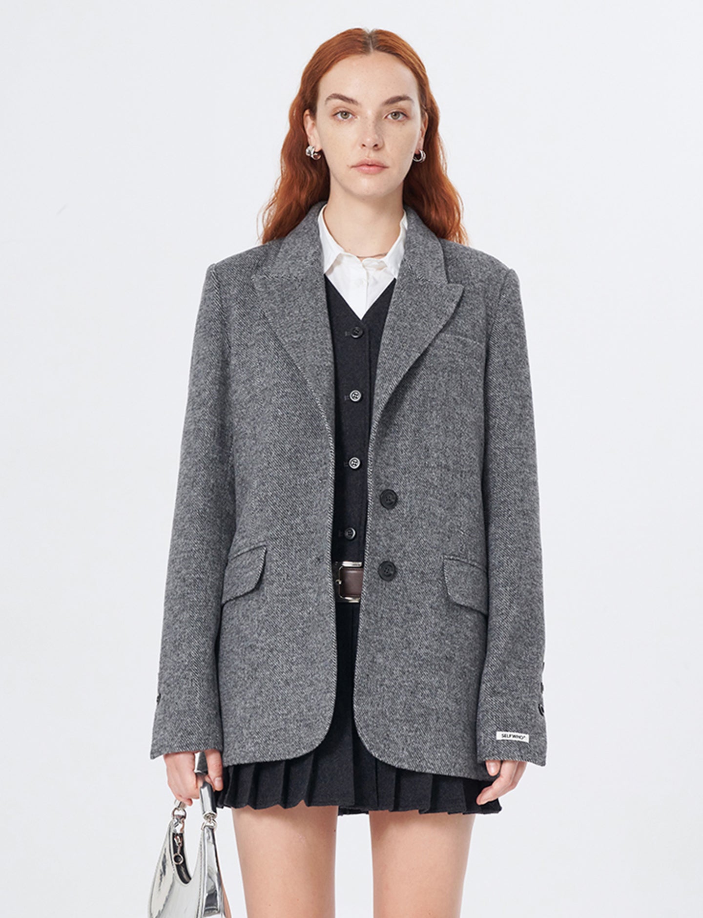 New High-Grade Gray Wool Suit Jacket