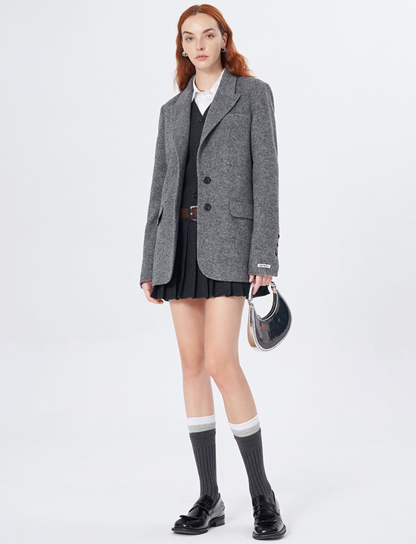 New High-Grade Gray Wool Suit Jacket
