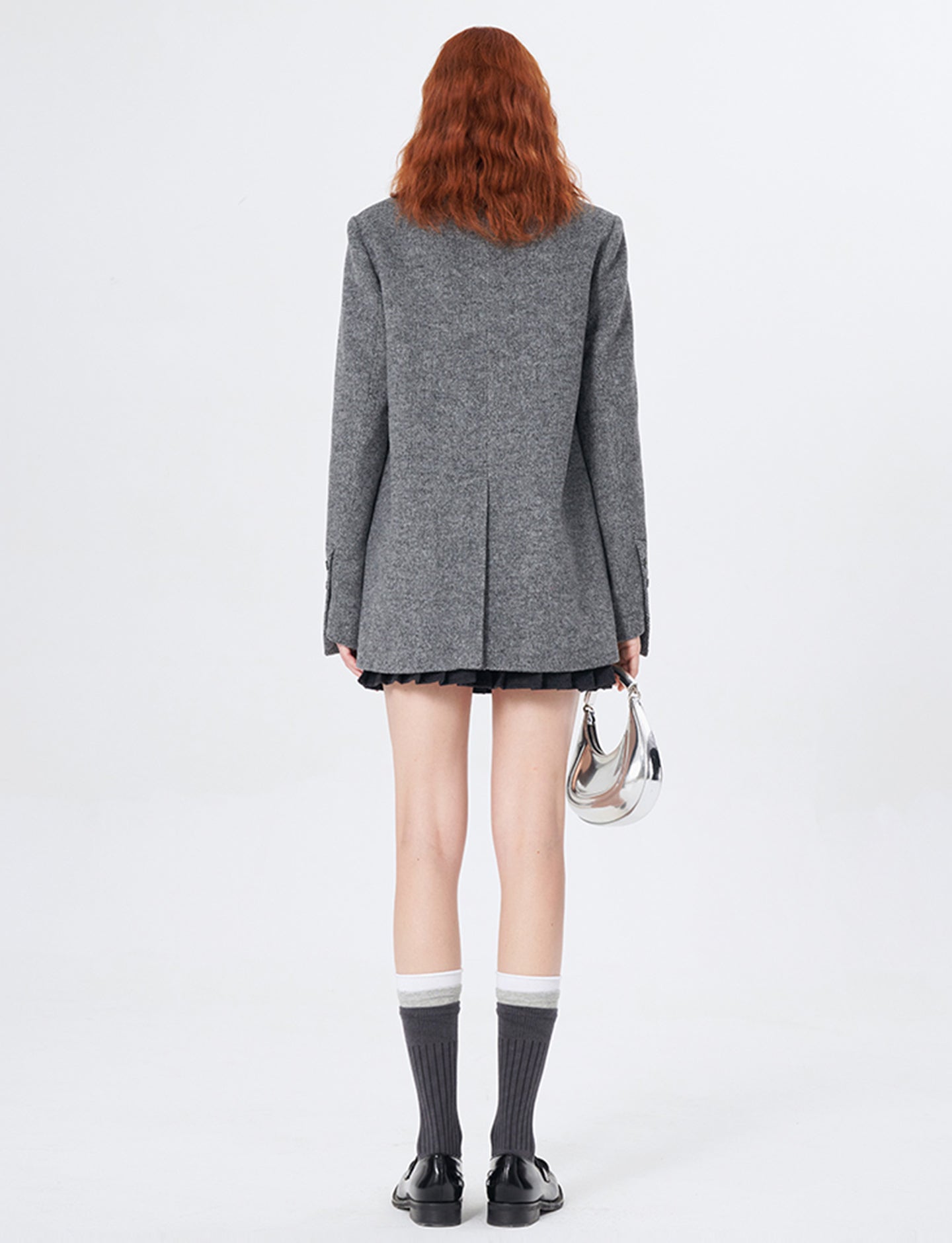 New High-Grade Gray Wool Suit Jacket