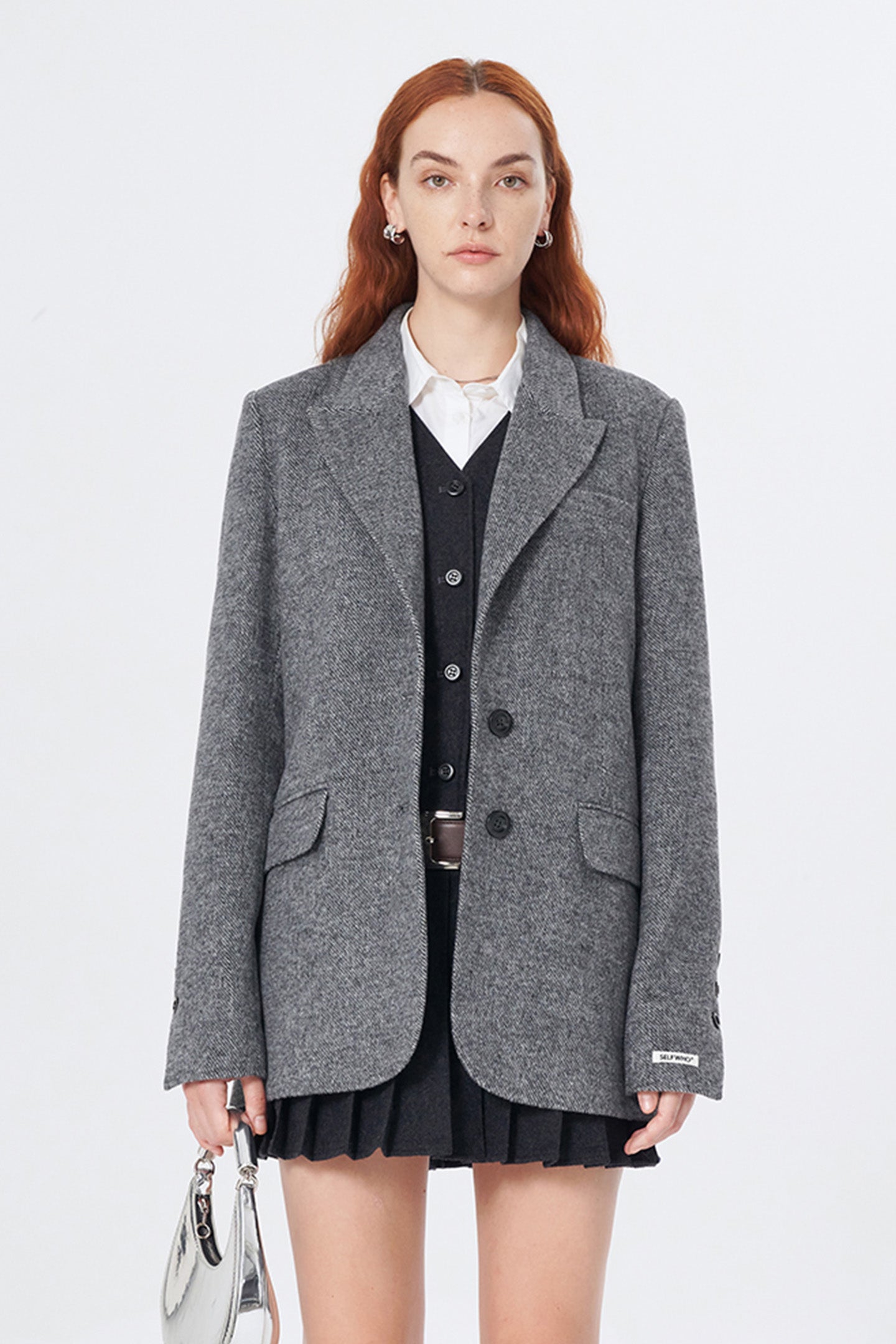 SELFWHO New High-Grade Gray Wool Suit Jacket For Women