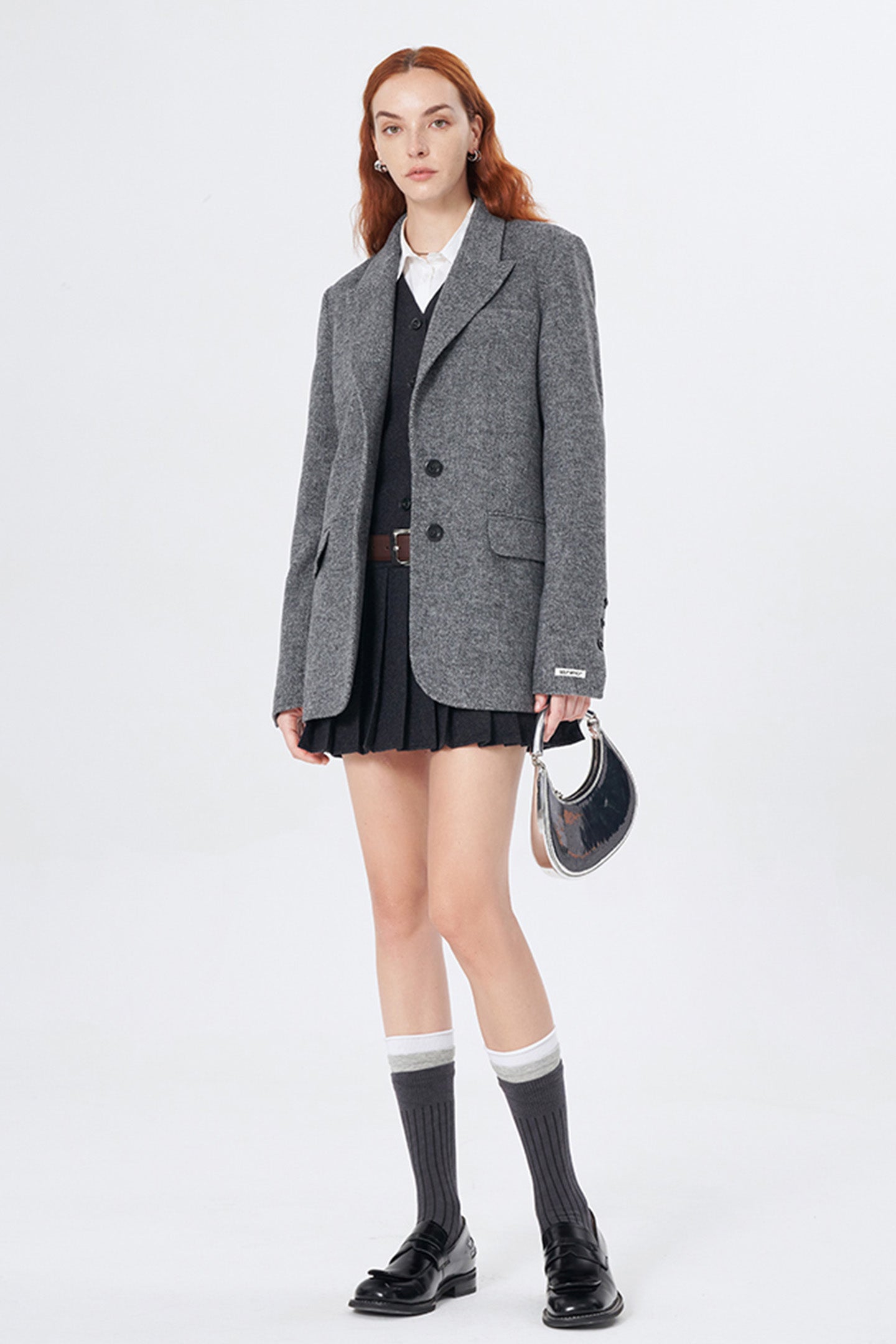 SELFWHO New High-Grade Gray Wool Suit Jacket For Women