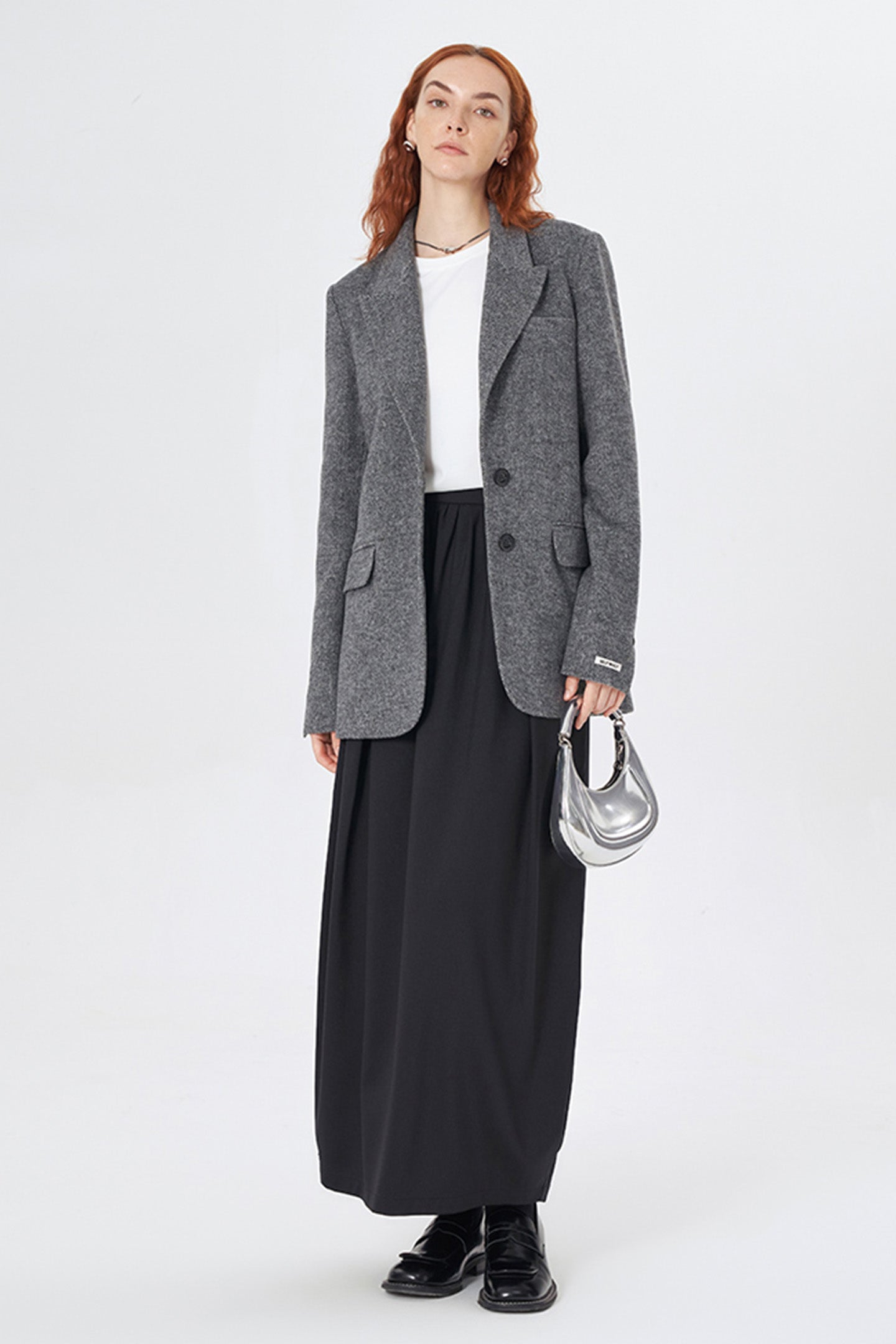 SELFWHO New High-Grade Gray Wool Suit Jacket For Women