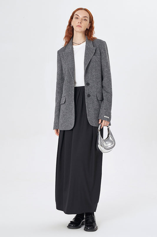 SELFWHO New High-Grade Gray Wool Suit Jacket For Women