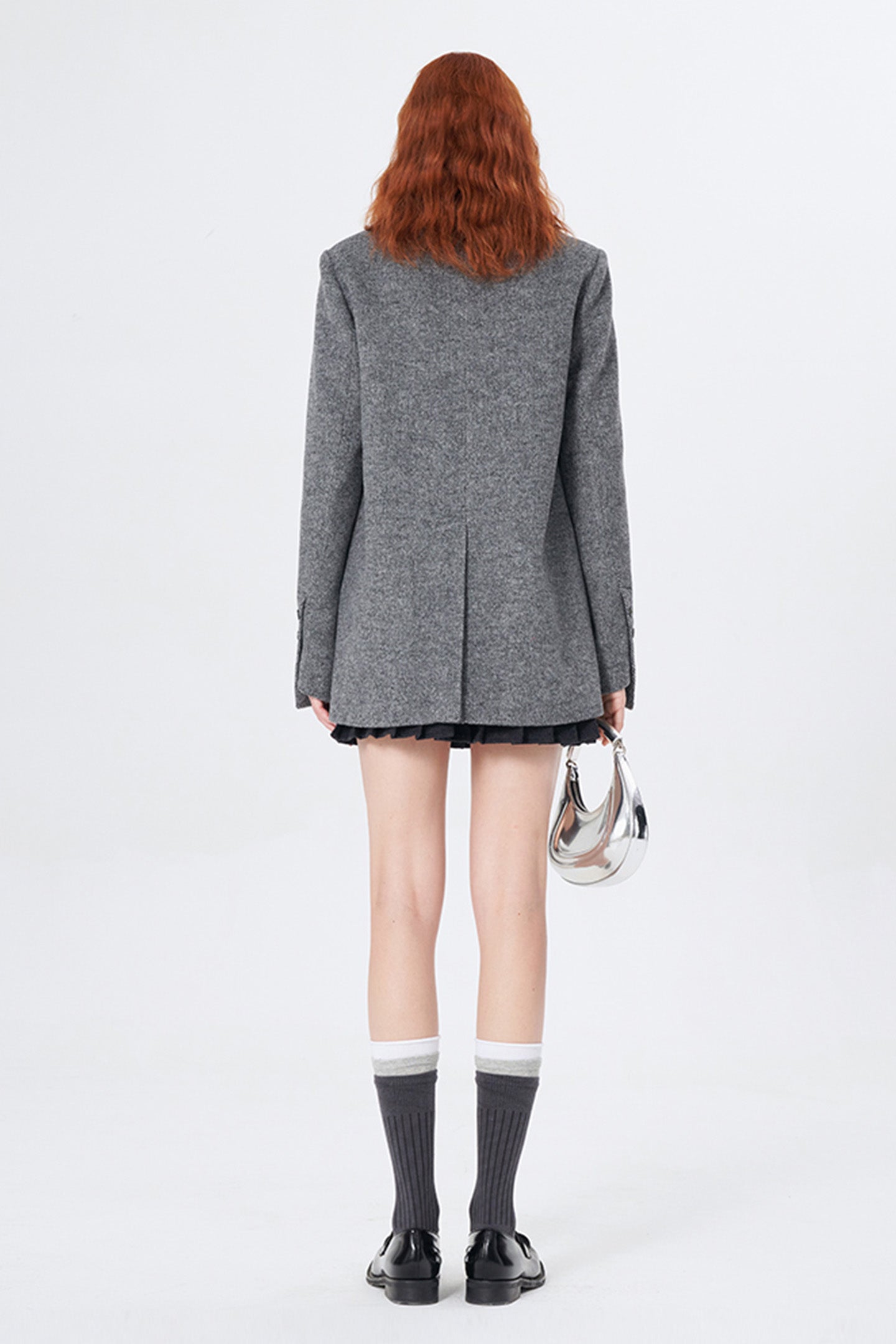 SELFWHO New High-Grade Gray Wool Suit Jacket For Women