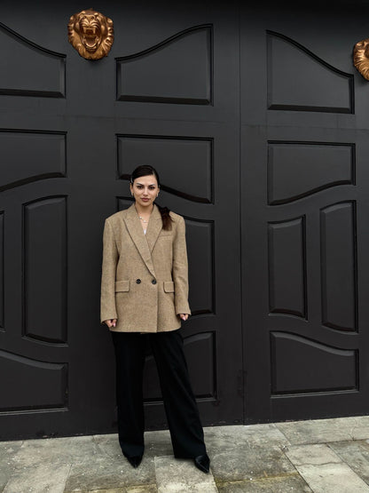 Retro old money style suit  for women loose versatile suit