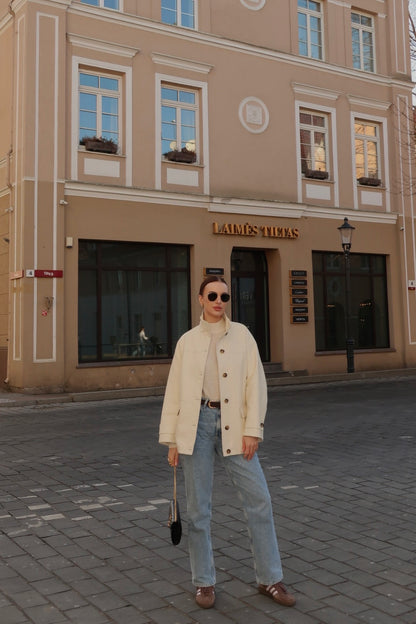 Loose Fit Stand Collar Work Jacket