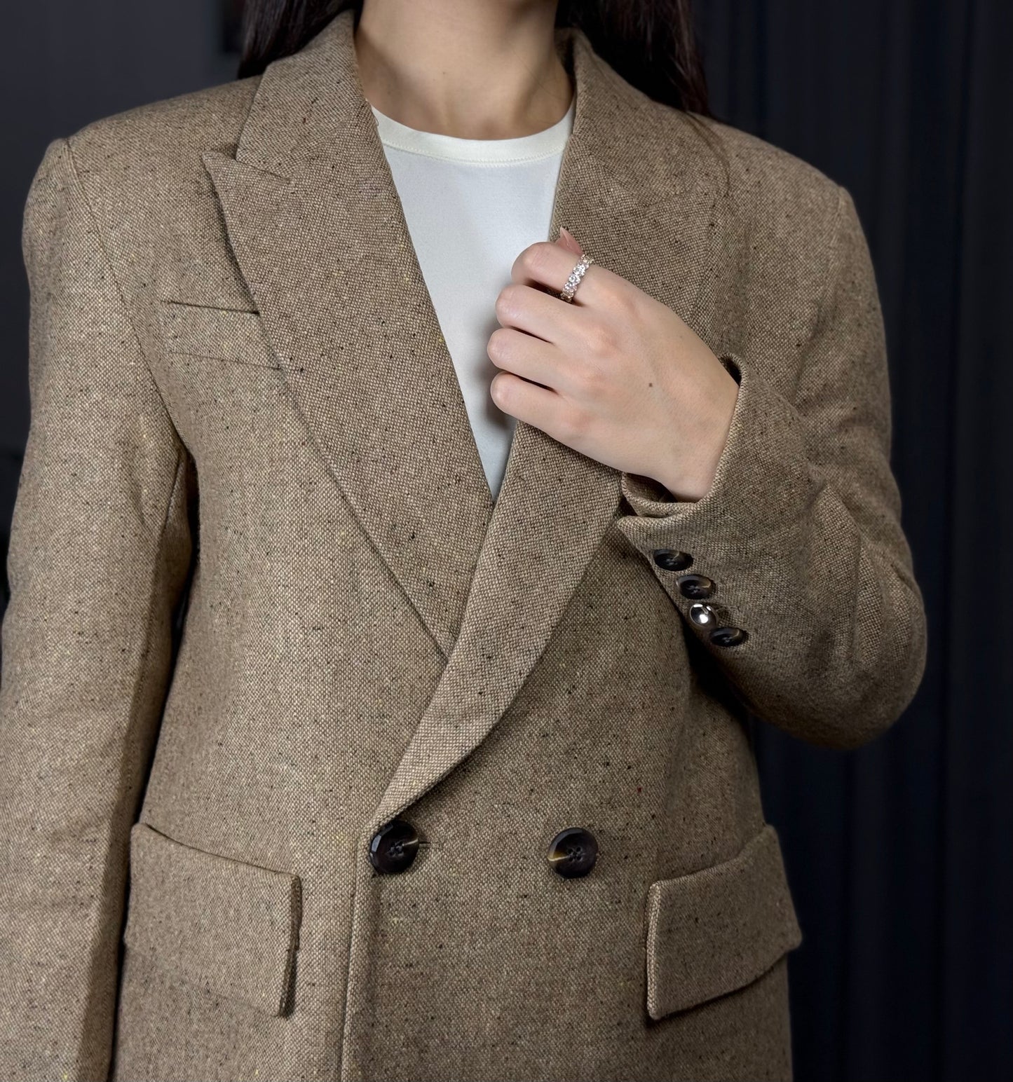 Retro old money style suit  for women loose versatile suit