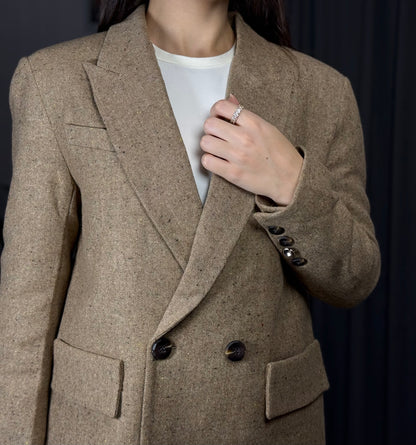 Retro old money style suit  for women loose versatile suit