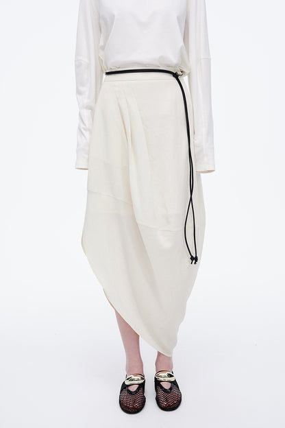 SELFWHO Lyocell Blend Asymmetric Bud Skirt