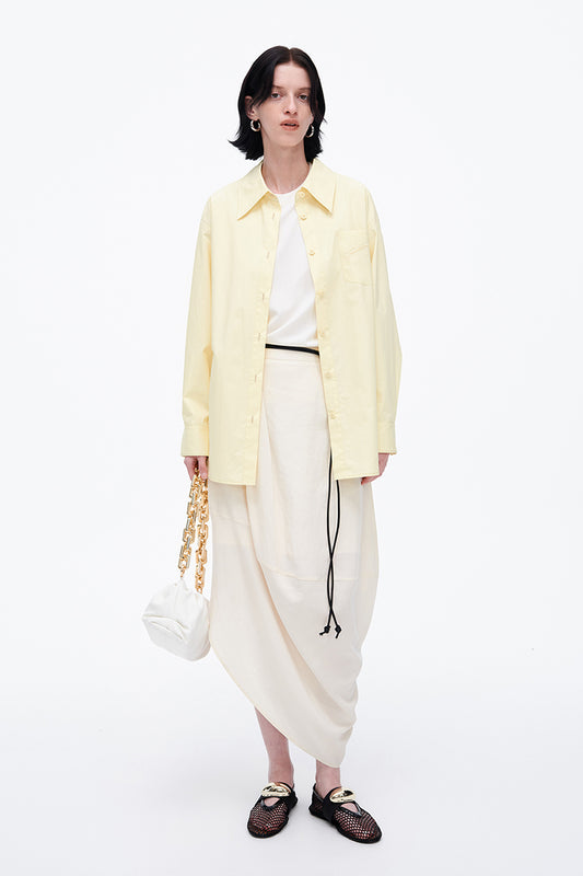 SELFWHO Lyocell Blend Asymmetric Bud Skirt