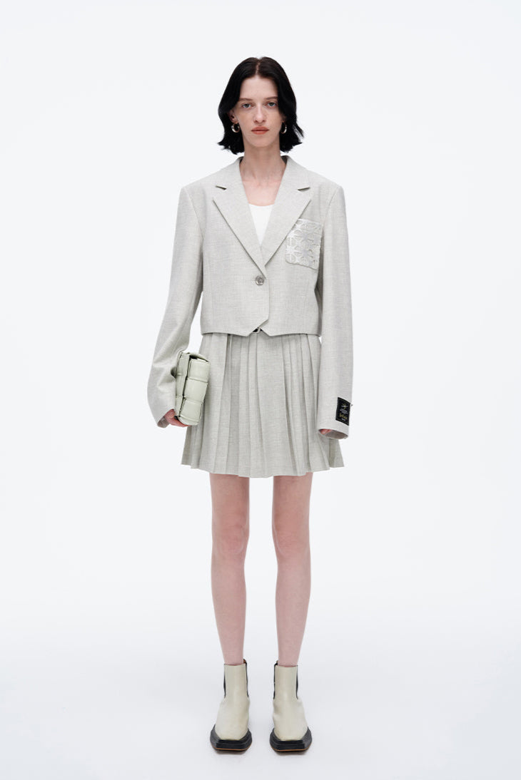 SELFWHO Classic All-Match Pleated Miniskirt