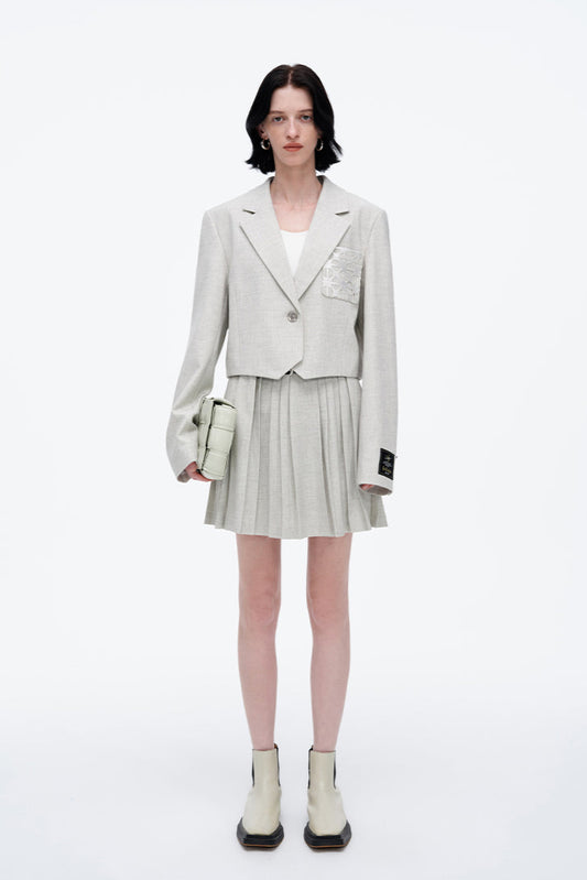 SELFWHO Classic All-Match Pleated Miniskirt