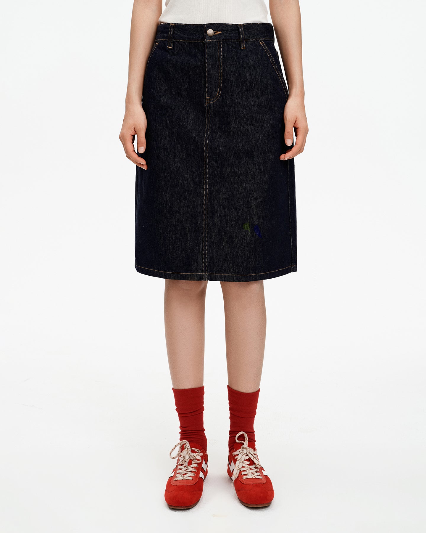 Cotton Blend Vintage Denim Jacket & Skirt
