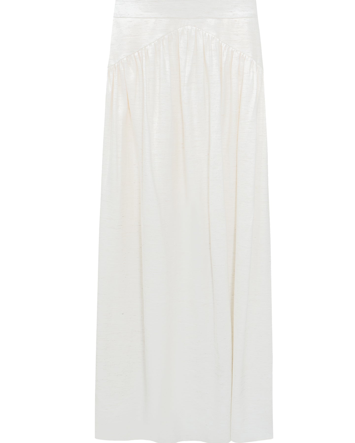 Slimming Linen-Blend Flared Maxi Skirt