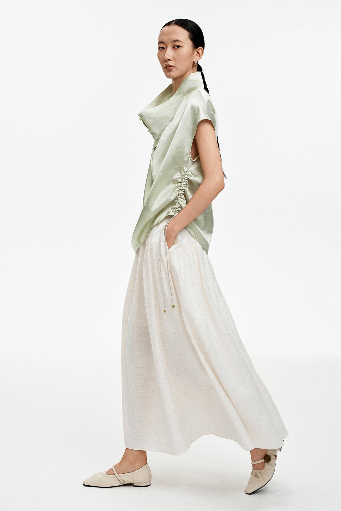 New Chinese Style Satin Top