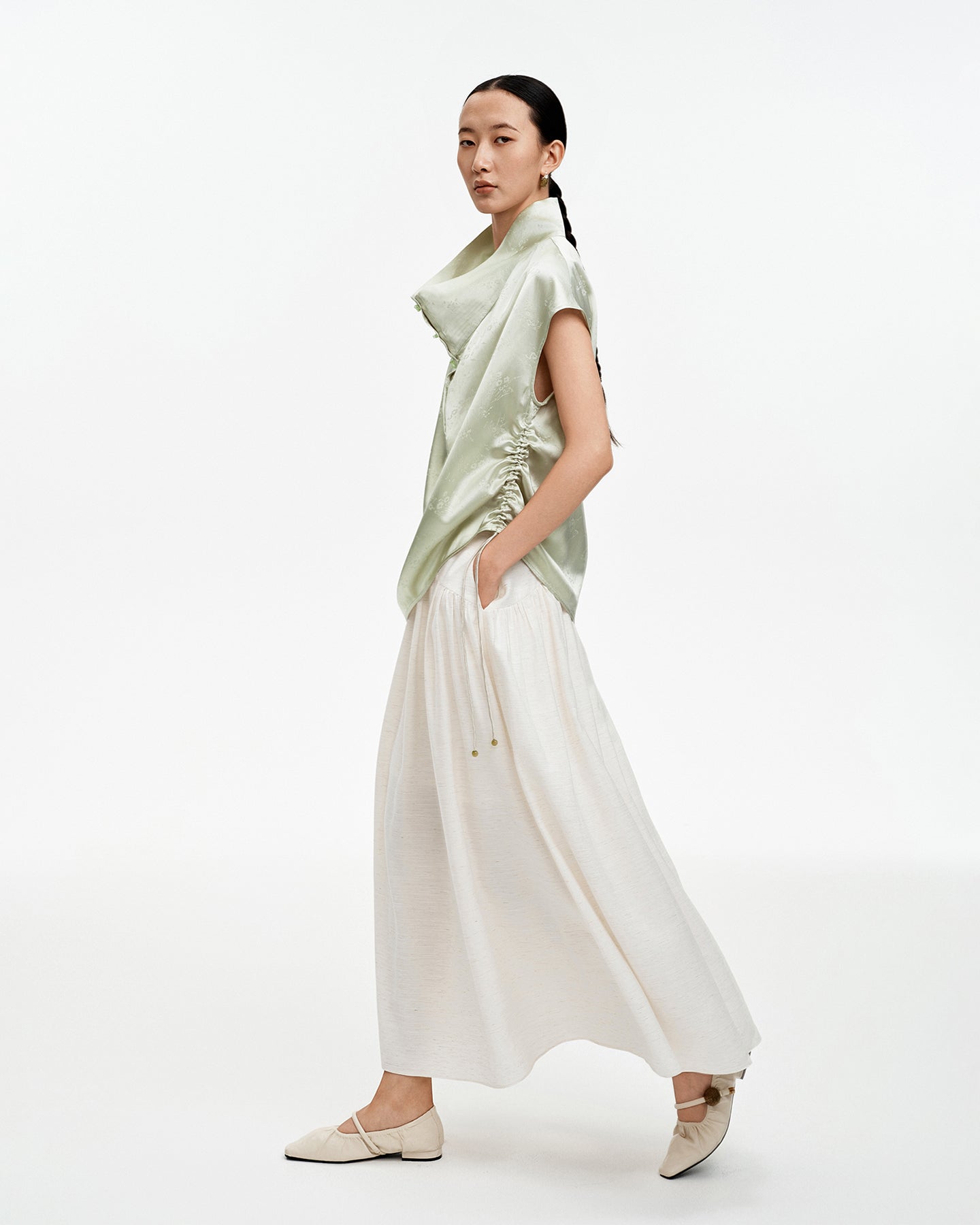 New Chinese Style Satin Top