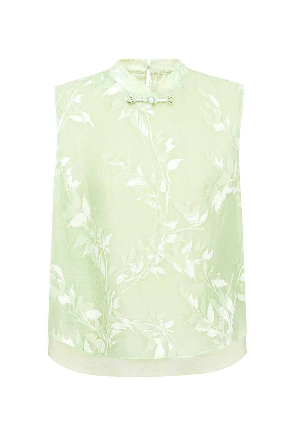 New Chinese-Style Willow Print Cocoon Silhouette — Dress & Vest Set