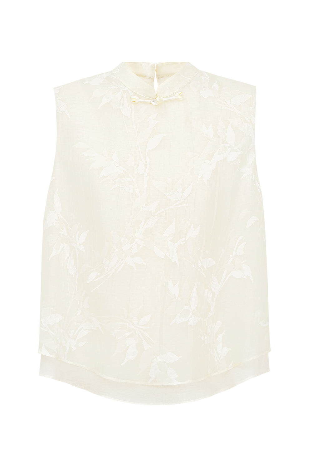 New Chinese-Style Willow Print Cocoon Silhouette — Dress & Vest Set