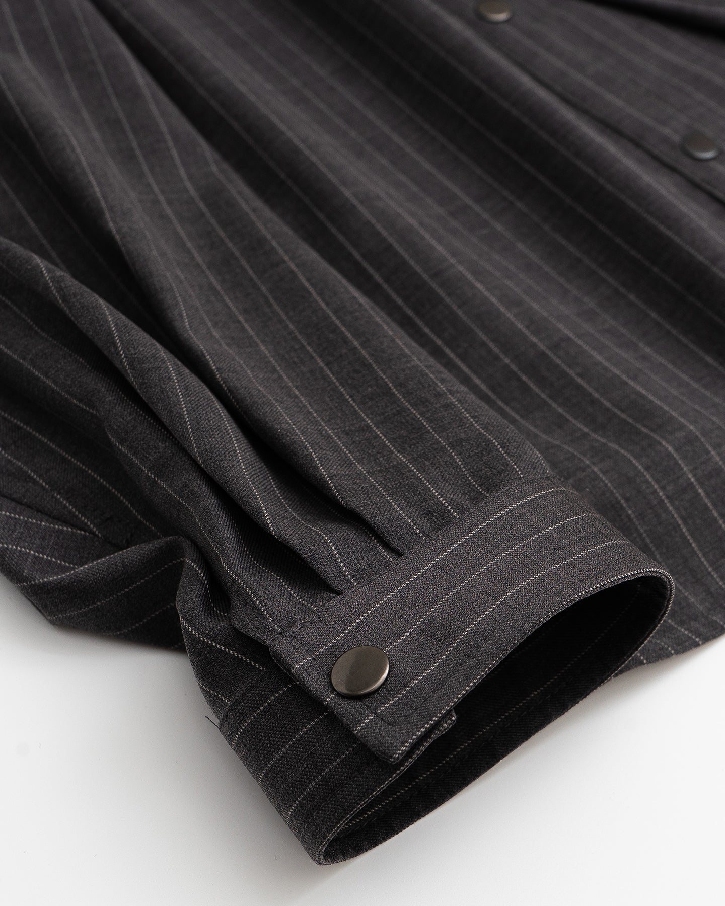 Sheep Wool Blend Grey Striped Shirt