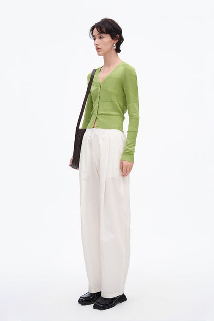 SELFWHO High-Density Cotton Brocade Solid Color Casual