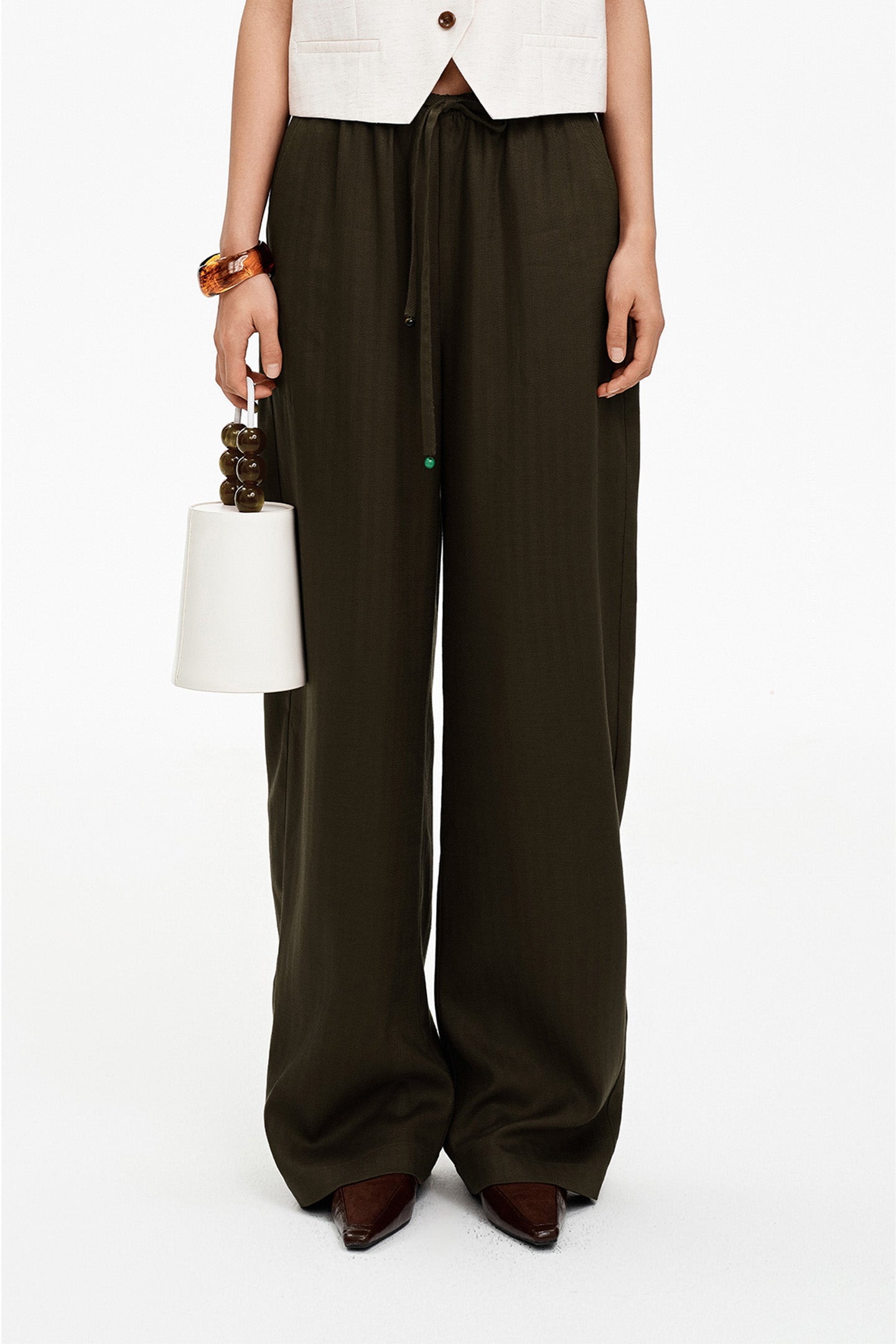 Tencel Linen Drawstring Casual Pants